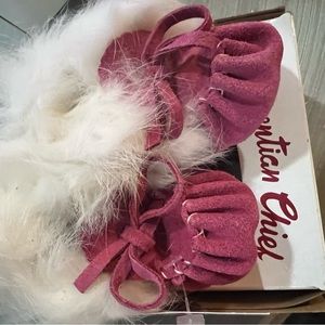 Pink Baby Moccasin size 4 NWT